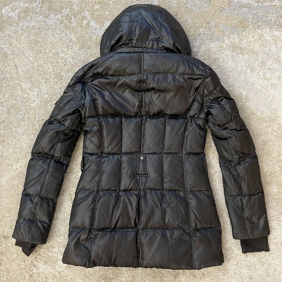 S 13/NYC DUCK DOWN GREEN PARKA HOODED POCKETS COAT JACKET SIZE S - Picture 2 of 9